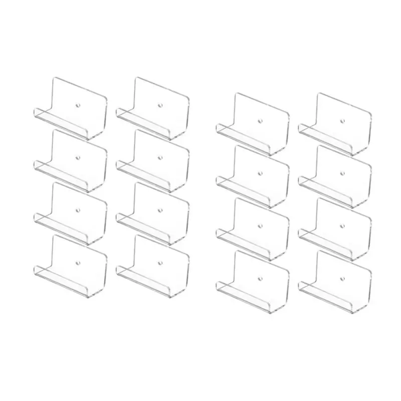 B97A-Floating Holder For Book And Magazine Rack- Clear Acrylic Wall Display Shelf(16Pcs), Living Room Study For Collections
