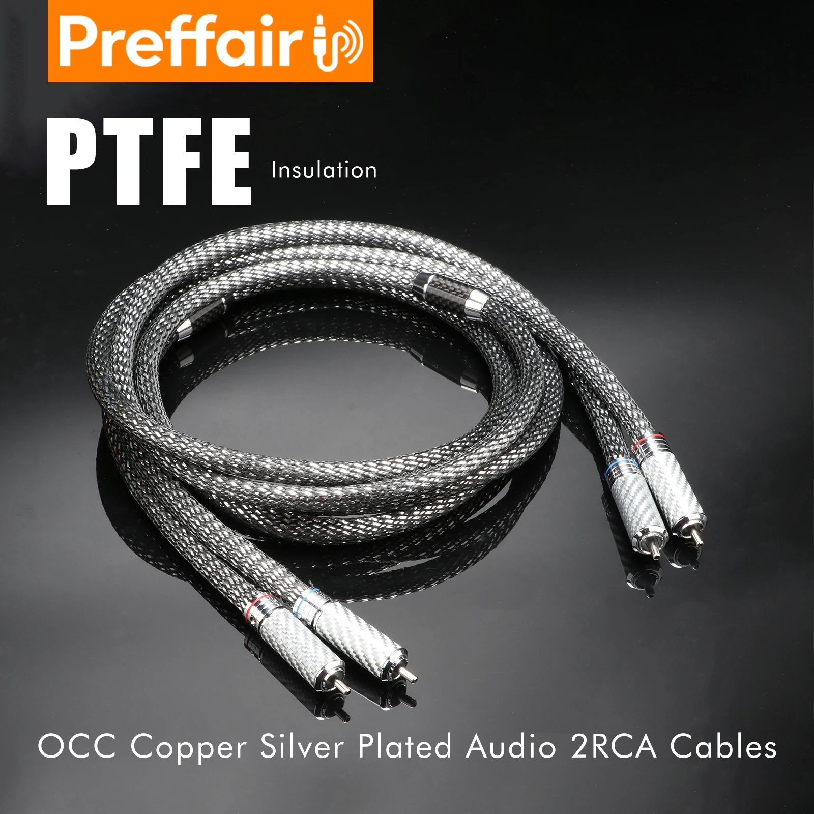 Preffair 6N OCC silver plated signal cable HiFi double Insulation RCA connector DAC amplifier CD Plyer audio cable
