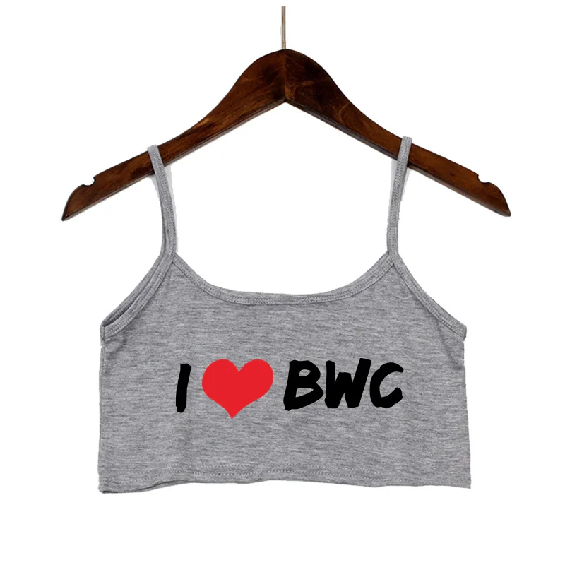 Sexy Tops for Women Hot Girls Clothes I Love BWC Black Crop Top Seamless Sleeveless Tank Tops Camis Backless Camisole White Top