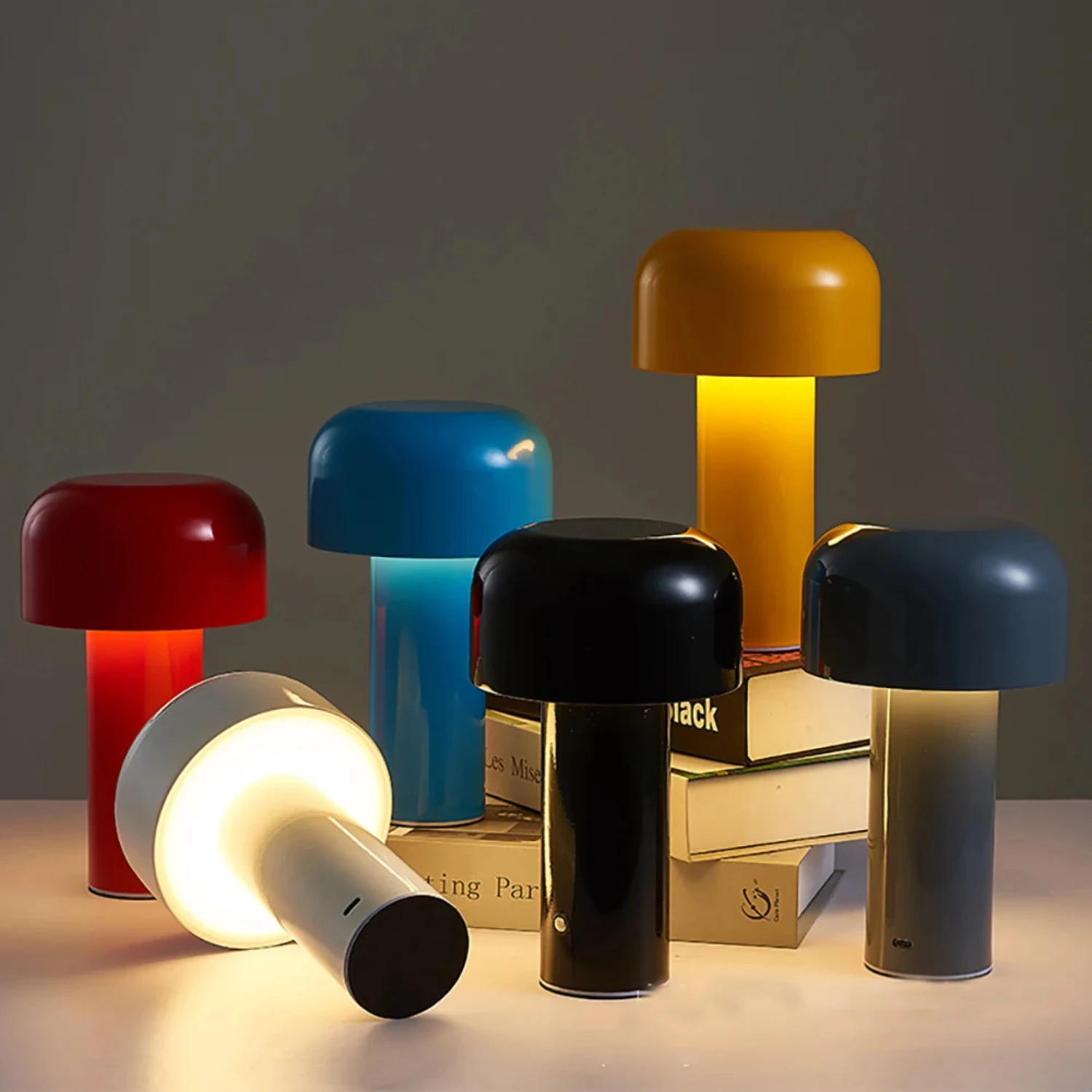 New Mushroom Table Lamp C-shaped Charging Three Color Poleless Dimming Night Light Creative  Decorative Small Table Lamp