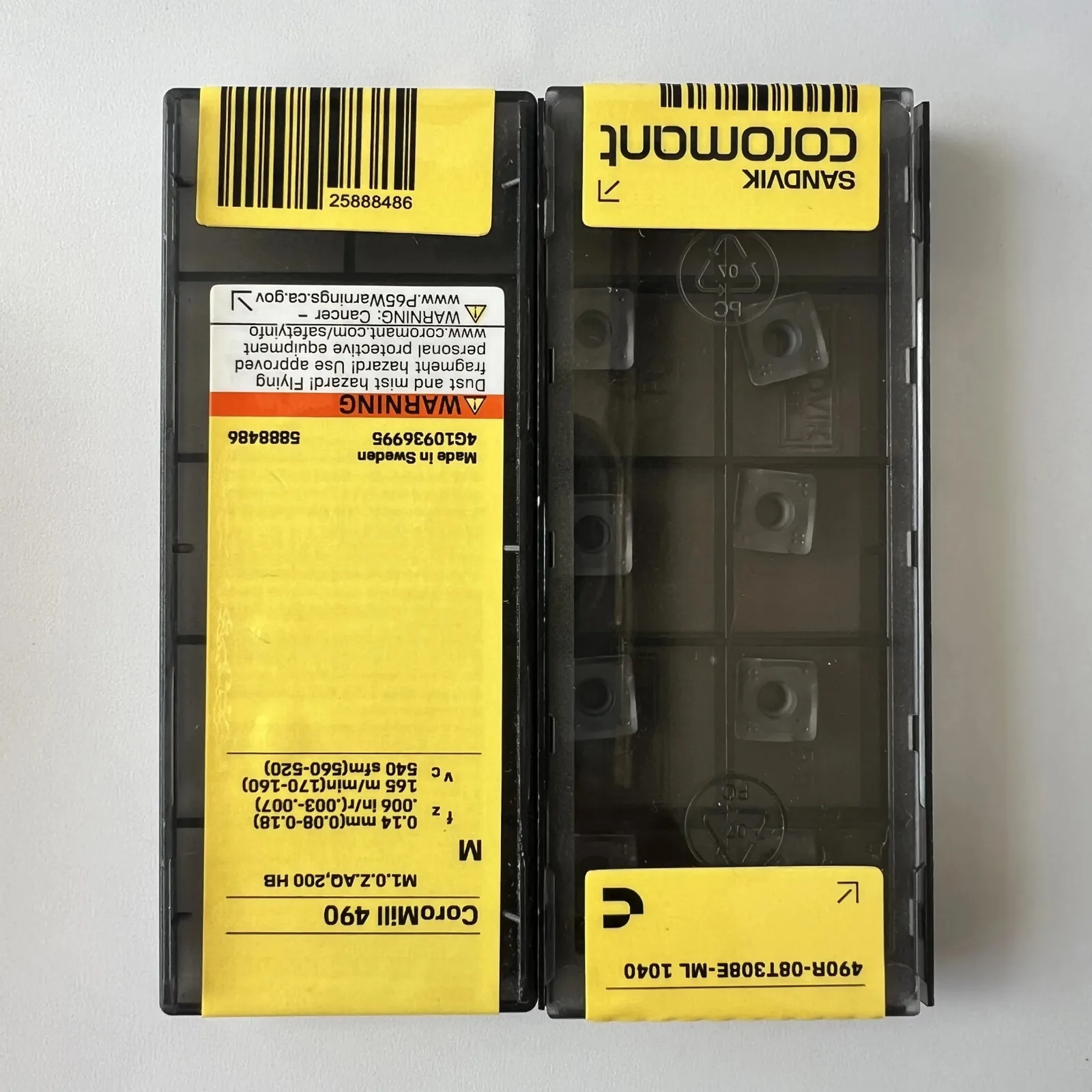 

SANDVIK / 490R-08T308E-ML 1040 / Лезвие с ЧПУ из твердого сплава, 10 шт.