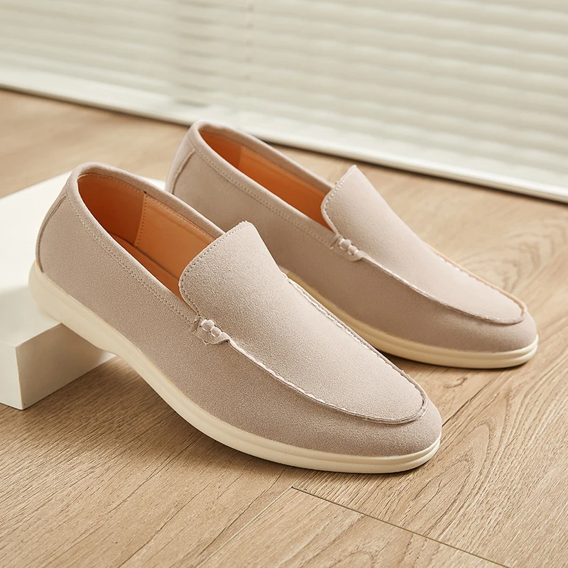 

Туфли с острым носком, замшевые кожаные туфли, мужские удобные лоферы для свадебной вечеринки, легкая деловая повседневная обувь для мужчин