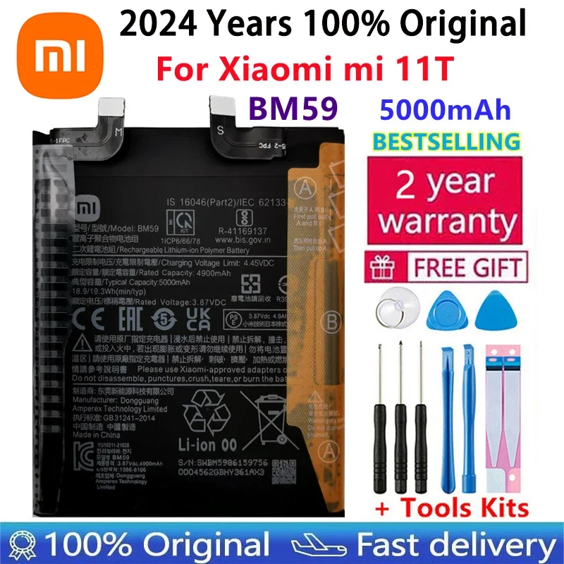 Fast Shipping 2024 Years BM58 Battery for Xiaomi Mi 11T Pro, Xiaomi Mix 4, Mix4 Batteries,100% Original, BM59, 11T,Mi 11T,