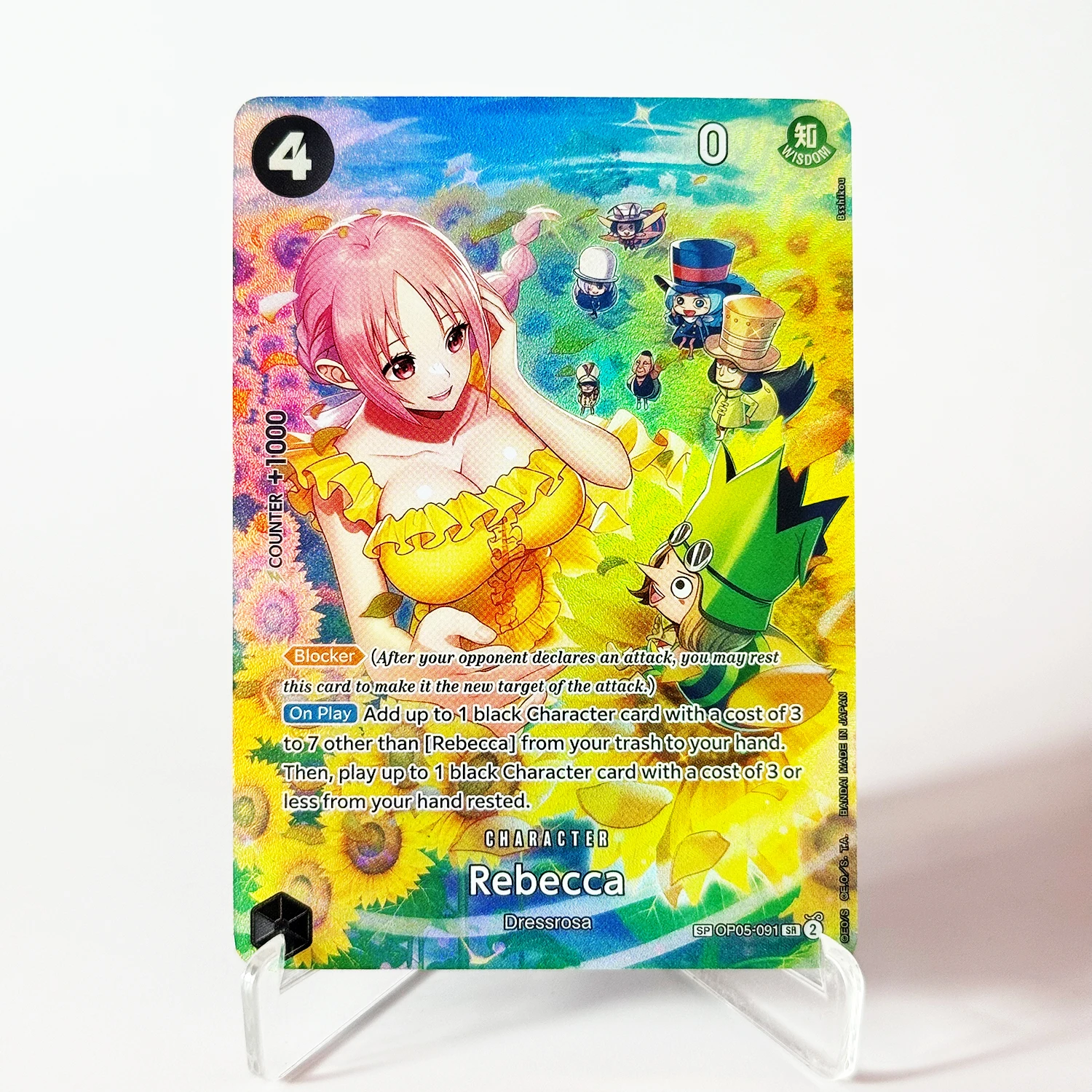 One Piece Card Rebecca Dressrosa SP Character Rarity Card Singles OP05-091 Hobby Collectible Replica Cards with Holographic