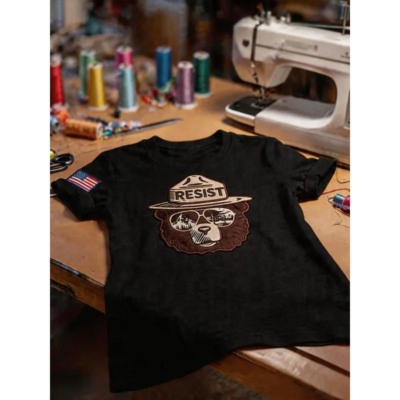 ilstile New Arrival Women's Resist Only You Can Prevent Forest Fires Print T-Shirts Short Sleeve  O Neck Summer Tops Casual Tees