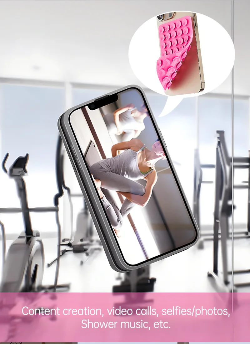 Multi-Functional Phone Case Backed Silicone Suction Pad Holder Double Side Suction Cup Bracket Fixture Desk Car Stand For iPhone