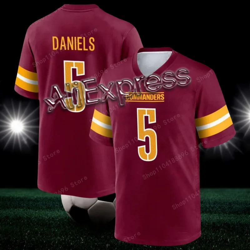 24-25 Adult Washington American Football Jersey Rugby Jersey Sportswear Training Jersey T-shirt Eagles Commanders 5 Number