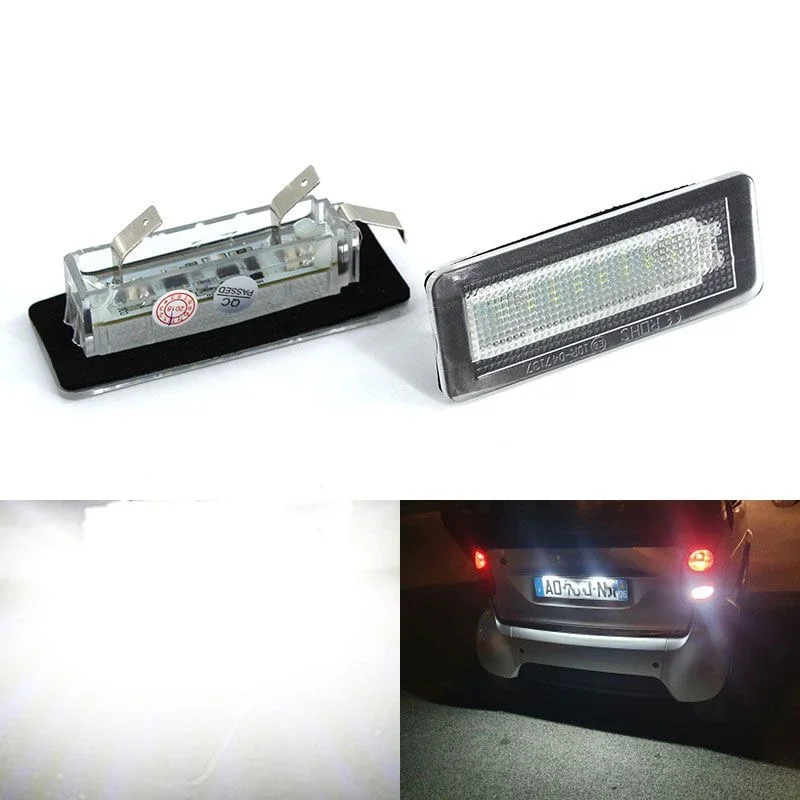 

2PCS Car Accessories LED License Plate Light Lamp White Number Lamps for BENZ Smart Fortwo W450 Cabriolet coupe W450 W451 W453