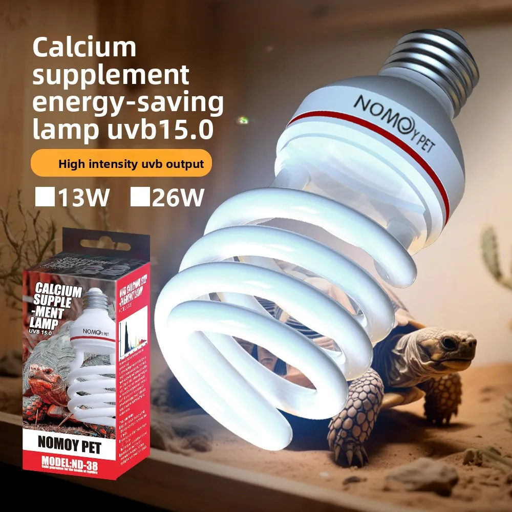 NOMOY UVB15.0 Bearded Dragon UVB Light Bulb - UVA + UVB Full Spectrum for Calcium Synthesis & Vitamin D3 in Reptiles