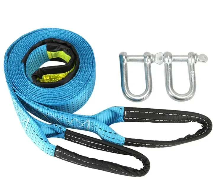 NEW 3-5m 8T Car Trailer Rope Off-road Vehicle Trailer with Car Supplies Traction Rope Car Trailer Rope Luminous U-shaped Hook
