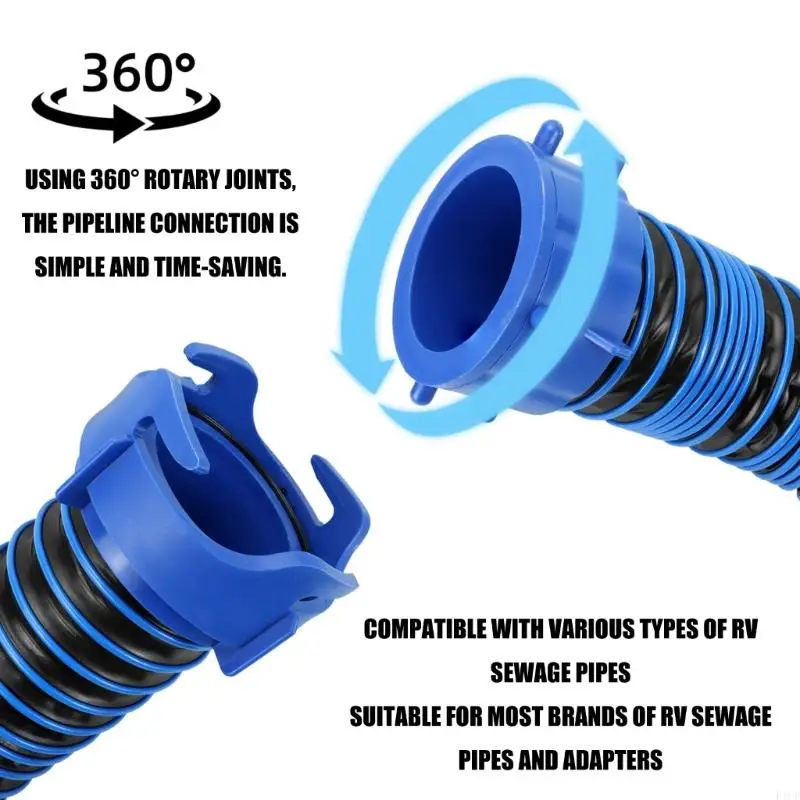 2026 New Waste Water Hose 3FT Camping Car Accessory Sewer Hose Leakproof Drainage Pipe