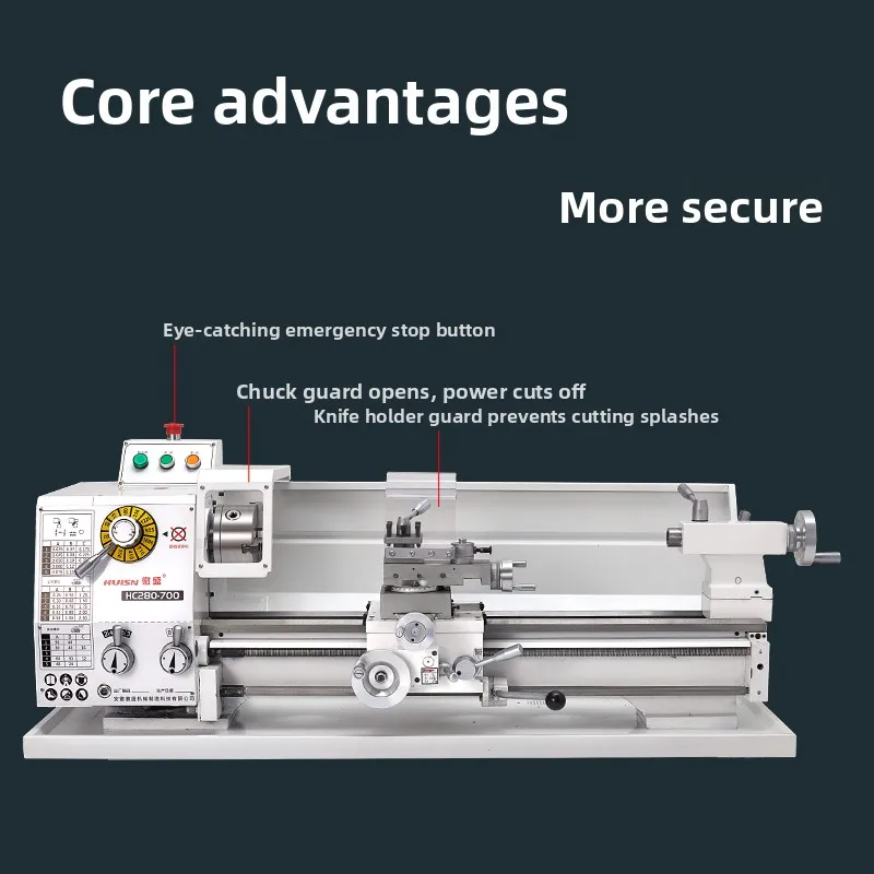 Household small lathe, high-precision variable speed horizontal upgrade, multi-functional machine HC280