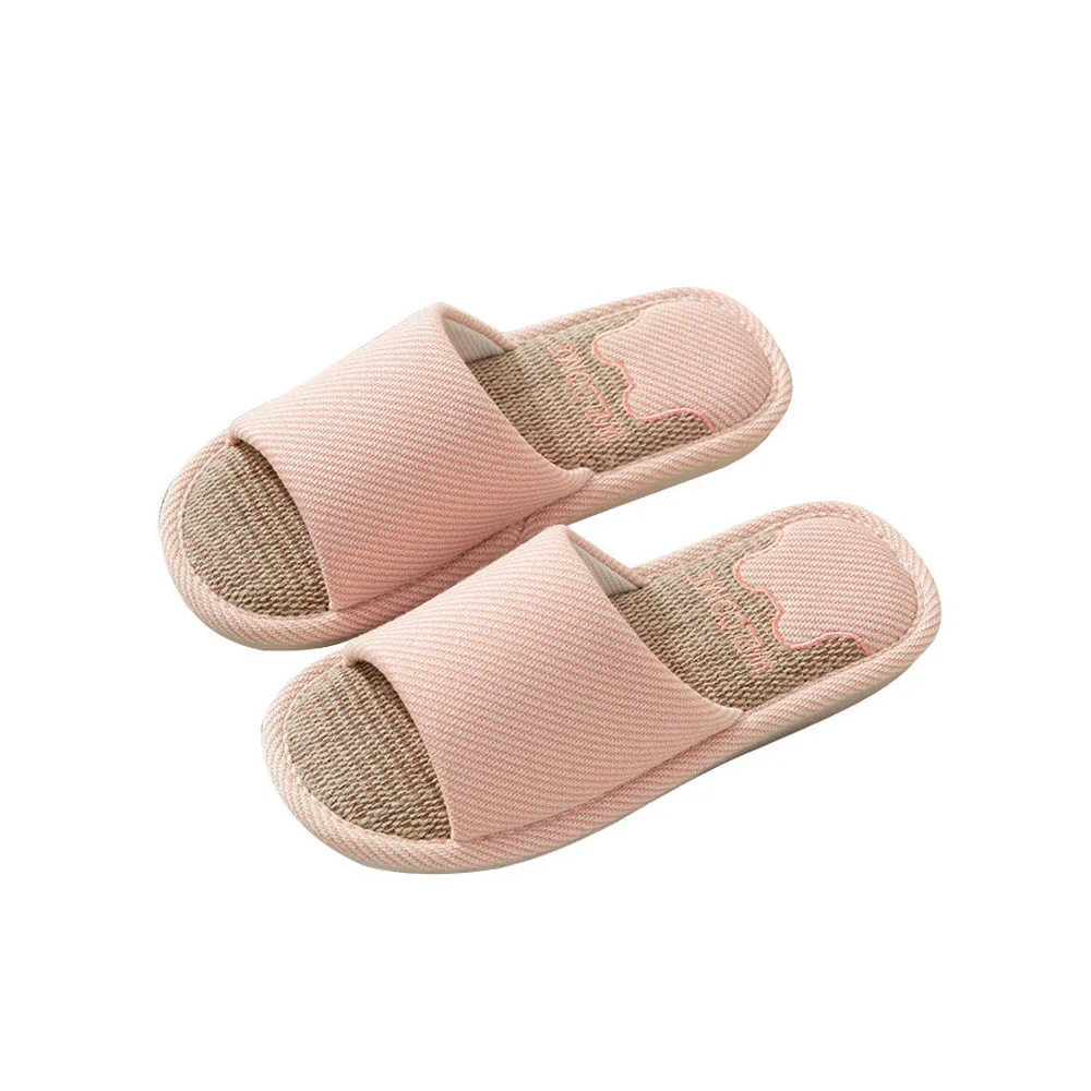 Badkamer Linnen Slippers Home Slippers Vrouwen Mannen Mode Zachte Zool Pvc Indoor Slides Sandalen Zomer Antislip Flip Schoenen 02