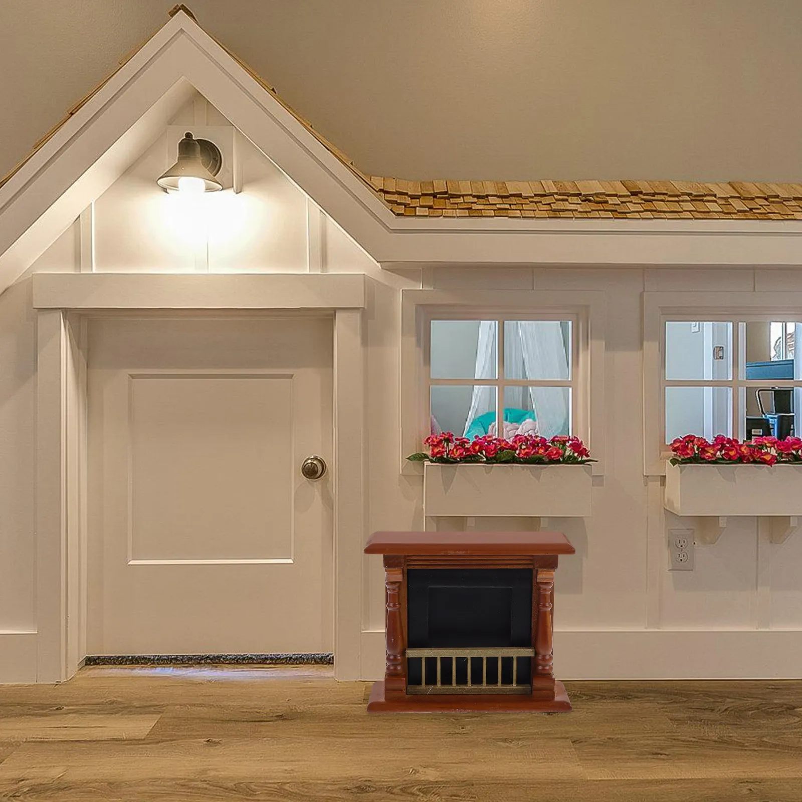 

Mini House Fireplace Decoration Made of Stable Wood Exquisite Craftsmanship for Miniature Scene Design Dollhouse Interior