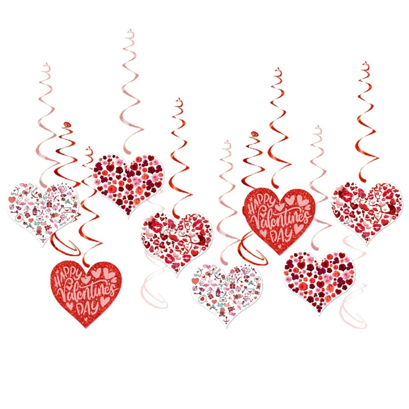 2 Set Valentine's Day Decoration Love Spiral Hanging Decoration Spiral Tag Decoration