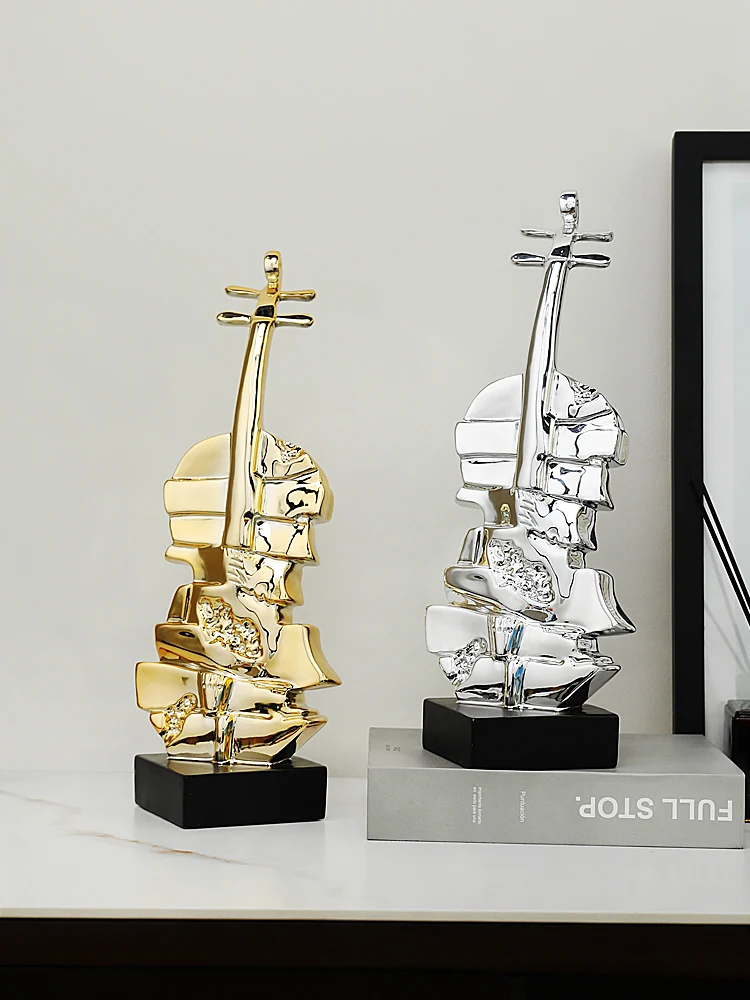 

Creative violin ornaments, light luxury, high-end handicrafts, wine cabinet decorations, study office, desktop decorations