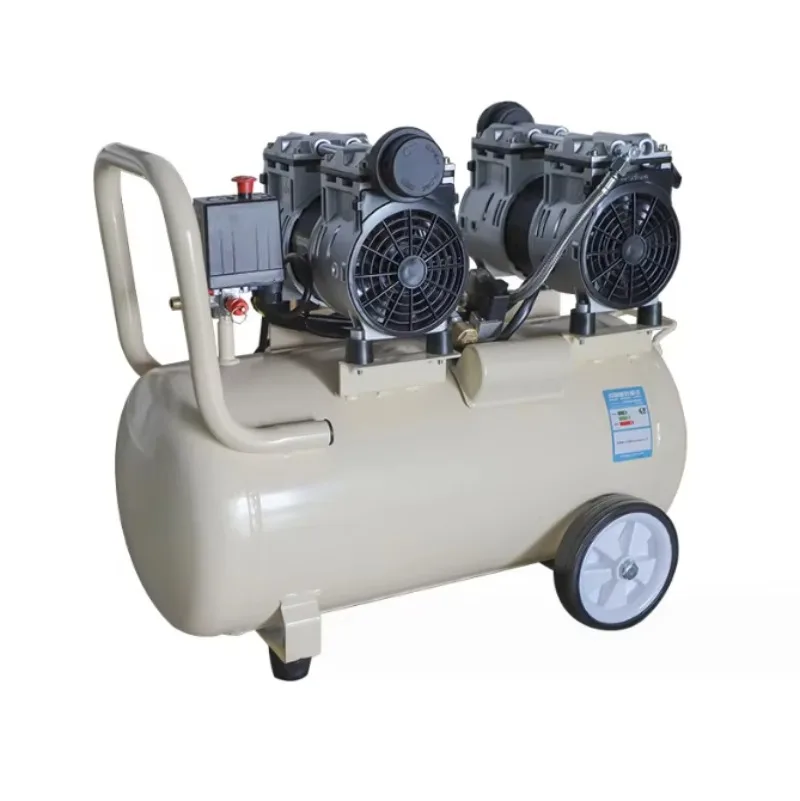Wholesale Portable Inflatable 550W*2 220V Oil-Free Silent Woodworking Spray Paint Air Pump Industrial 50L Air Compressor for