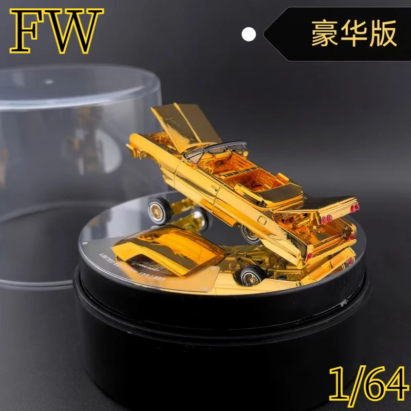 FineWorks 1:64 Alloy Chevrolet Impala West Coast Jumpy Car Simulation Car Model - Collectible Decoration Item - Boy's Gift