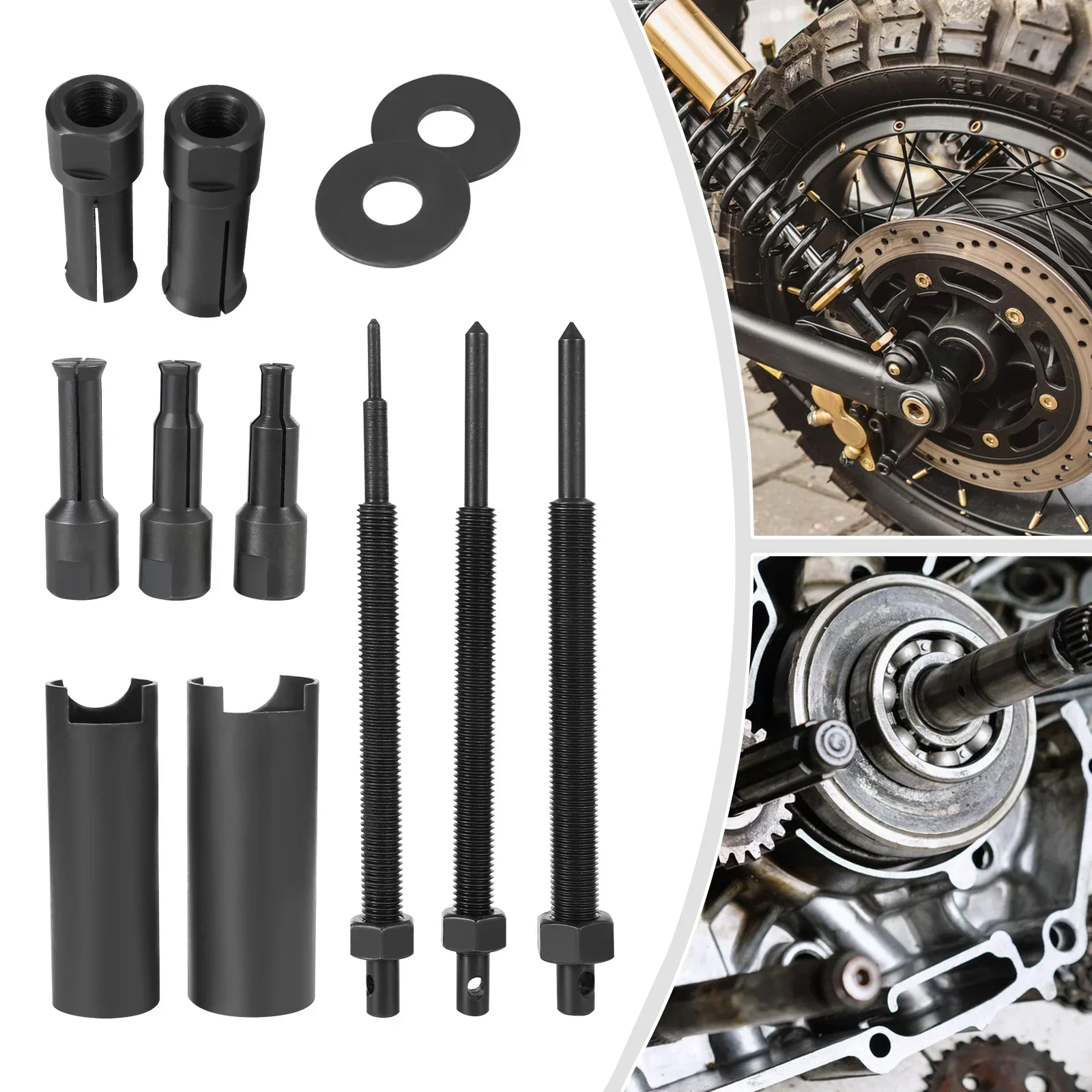 

9mm-23mm Bearing Puller Set, Wheel Hub Axle Puller Set, Heavy Duty Bearing Splitter Tool Kit for Motorcycles
