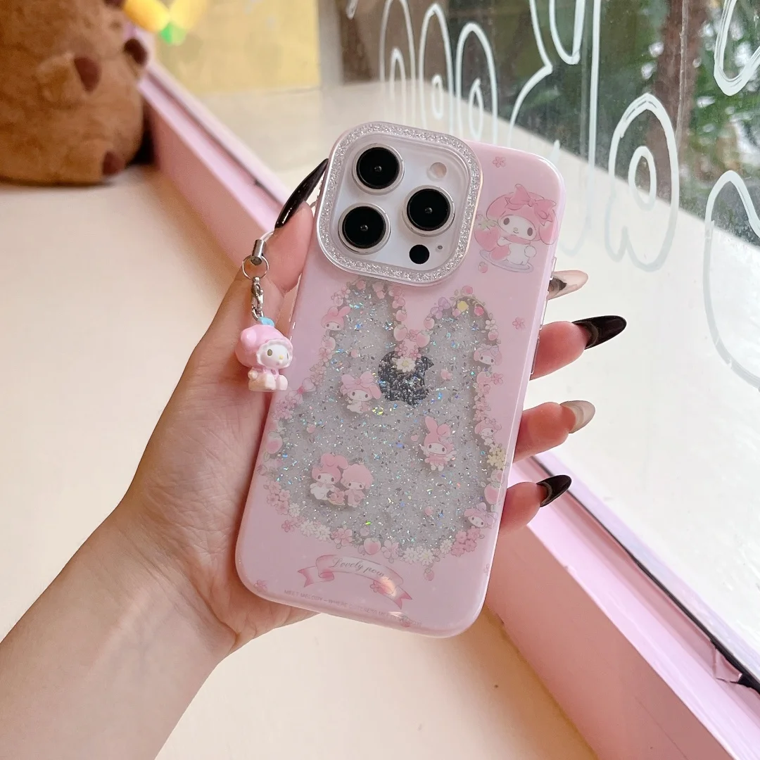 

Full screen Melody and Flower Bunny Phone Case For iPhone 16 15 14 13 12 Pro Max XR XSMAX Y2K Shockproof Bumper Cover﻿﻿