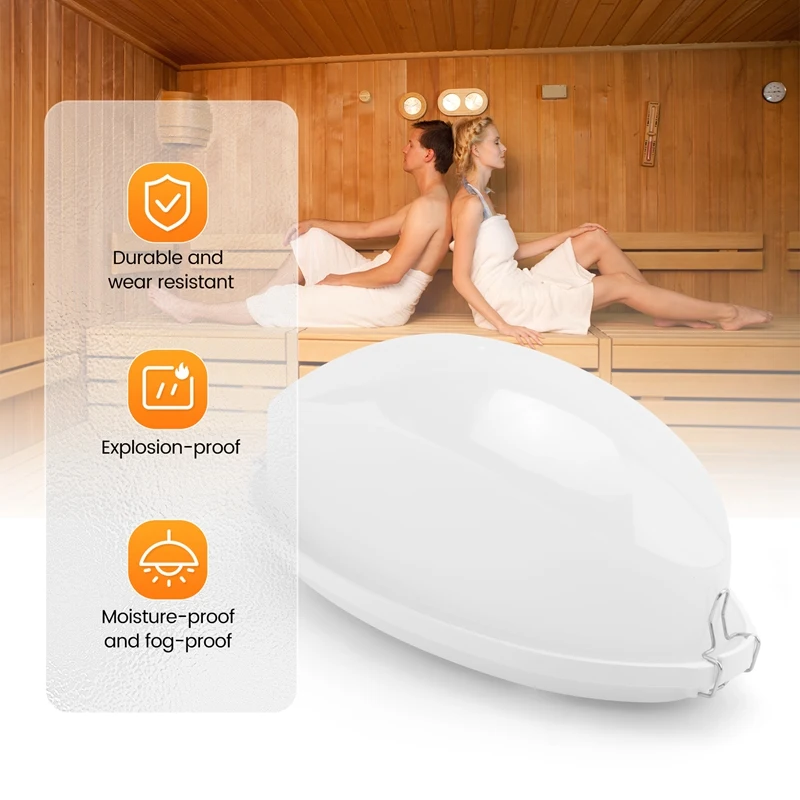 Portable Plastic Sauna Light Baby Shower Sauna Explosion-Proof Light Lamp Steam Room Anti-Fog Light for Bathroom Use