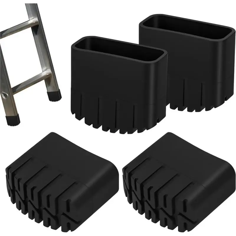 B23B Replacement Ladder Feet 4Pcs Rubber Foot Caps Non-Slip 20X50mm For Ladders For Ladders Luggage Rack