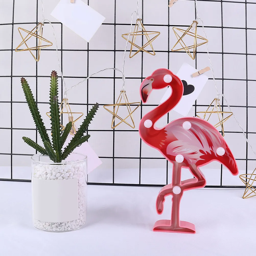 Creative Flamingo Shape Lamp Desk Cute Decorative Lamps Bedroom for Shaped Home