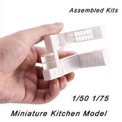 1:50 1:75 Miniature ABS Plastic Kitchen Model Indoor Assembled Toys Architecture Building Layout Birthday Gift for Children 1pc