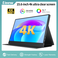 Unew 15.6 inch 4K Ultra Clearscreen HD Gaming Monitor Portable Screen USB-C HDMI Compatible External for Xbox Switch Laptop