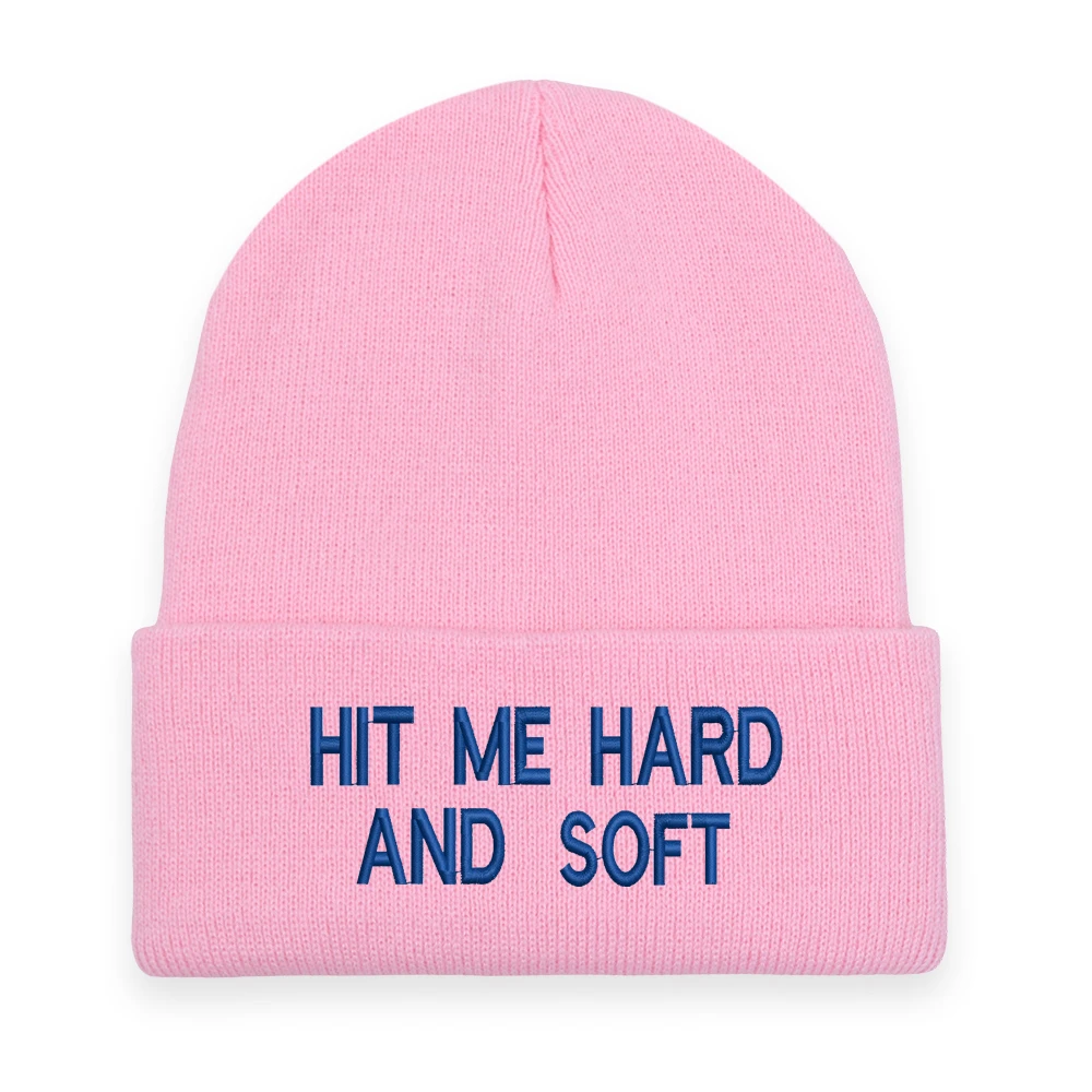 Hit Me Hard and Soft Beanies Hat Embroidered  Billie Knitted Hat Woman Winter Soft Outdoor Hat Unisex Skiing Cap