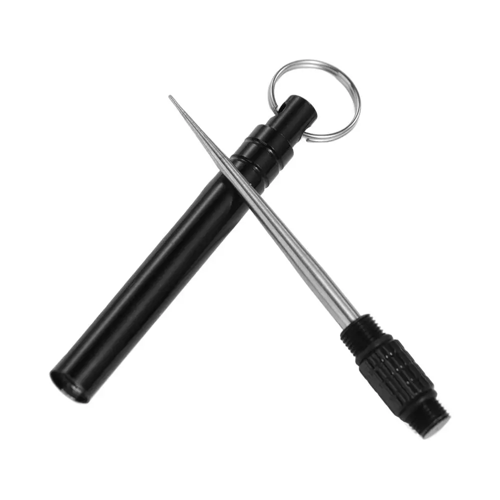 Multi-Purpose Tooth Cleaning Accessory Outdoor with Holder Camping Tool Toothpick EDC Tool Fruit Fork Metal Toothpick