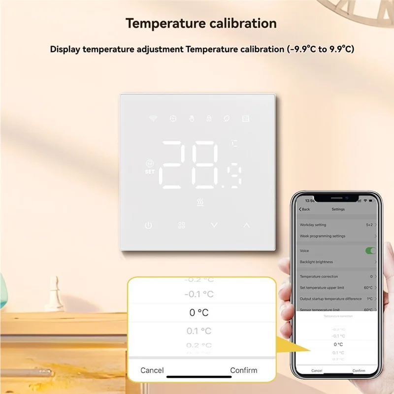 Tuya Wifi Temperature Controller 100-240V 3A Water Heating Compatible With Alexa And Google Home Black-Y47A