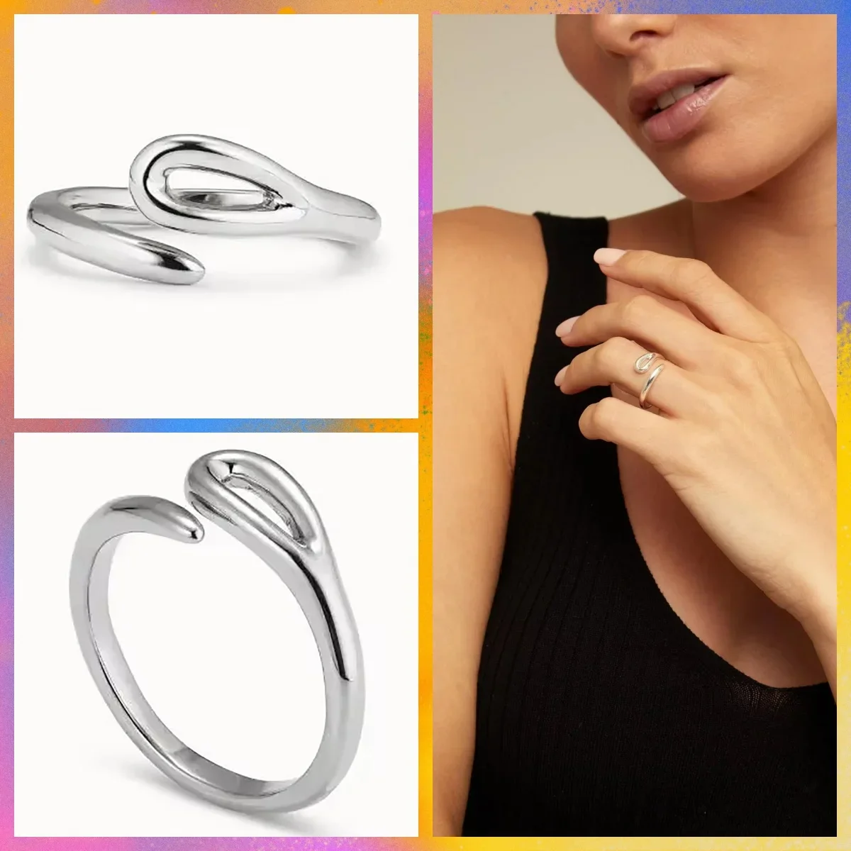 2024 YUHUNO Spain Jewelry Silvery Luxury Exquisite Spiral Sewing Needle Ring Women's Romantic Festival Gift Souvenir