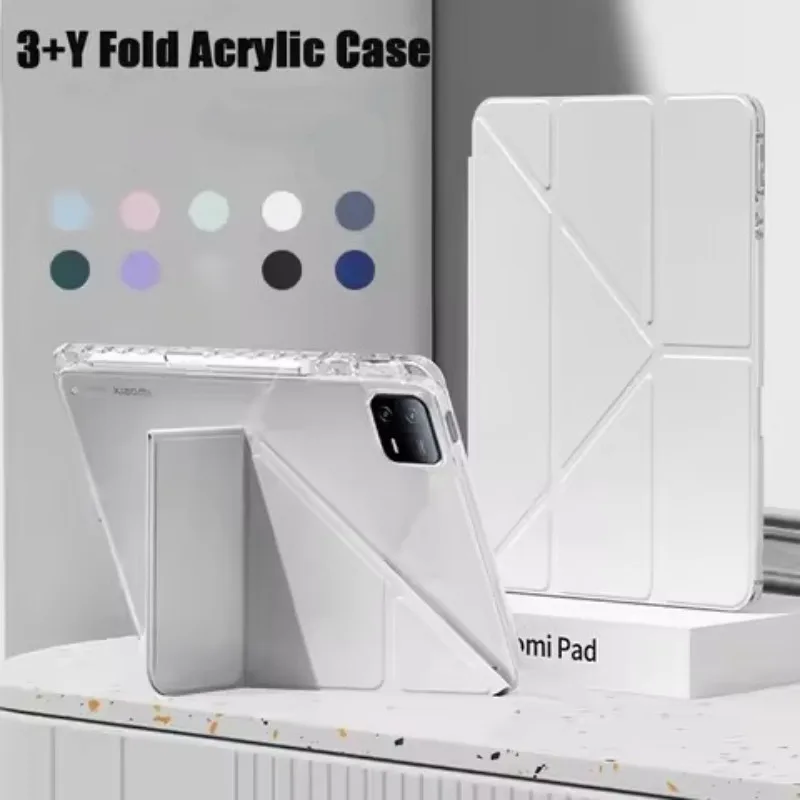 

Акриловый чехол для Xiaomi Pad 8 8Pro 11,2 дюйма 2025 7 6 5 Pro Redmi Pad 2 SE 11 8,7 K Pad 8,8 Y-складная подставка с слотом для ручки