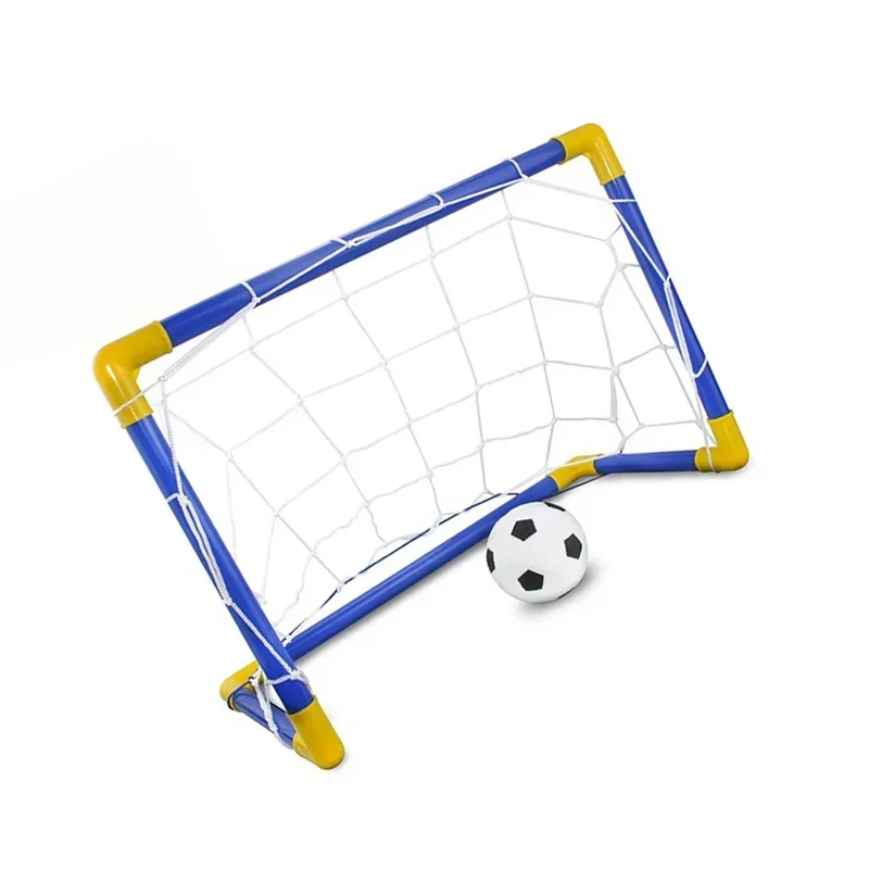 Dobrável mini bola de futebol plástico removível gol post net conjunto de alta resistência crianças indoor ao ar livre presente de aniversário da criança