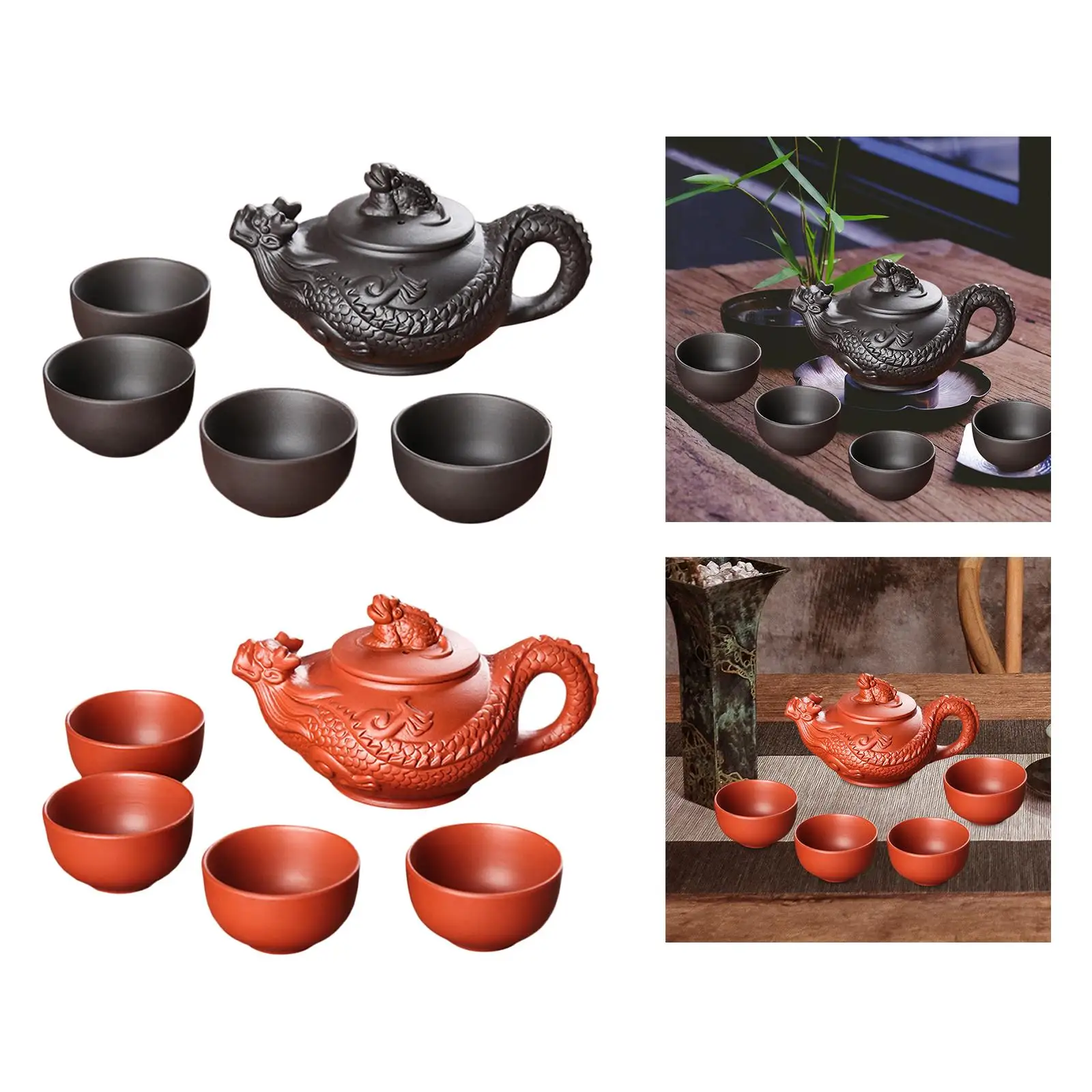 طقم شاي الكونغ فو إبريق الشاي المساعد على التحلل مجموعات المحمولة لوازم حفل الشاي إبريق الشاي ومجموعة أكواب لغرفة الشاي فندق السفر داخلي #3