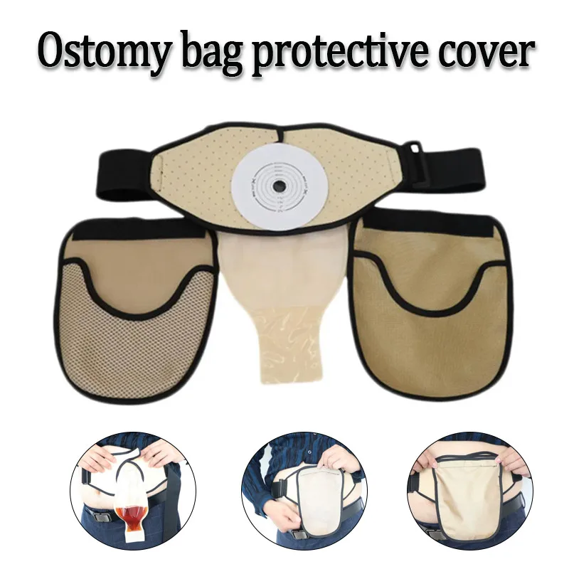 Adjustable Colostomy Pouch Protective Cover  Portable Support Belts Standard Double Bags