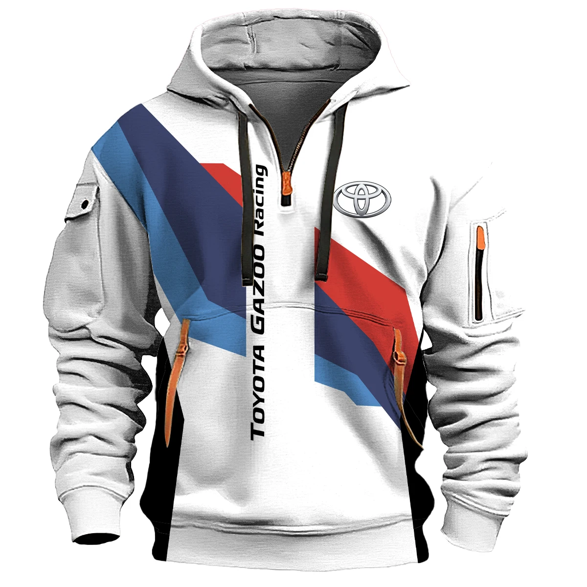 2025 New Sports Jumper Toyota Logo Cycling Racing Team Men's Half Zipper Hoodie Spring and Autumn Men's Sweatshirt