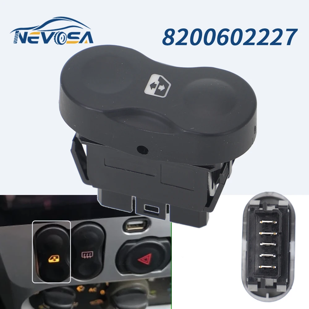 24V For Dacia Duster Sandero 2009 2010 2011 8200602227 6001546145 Front Electric Window Switch