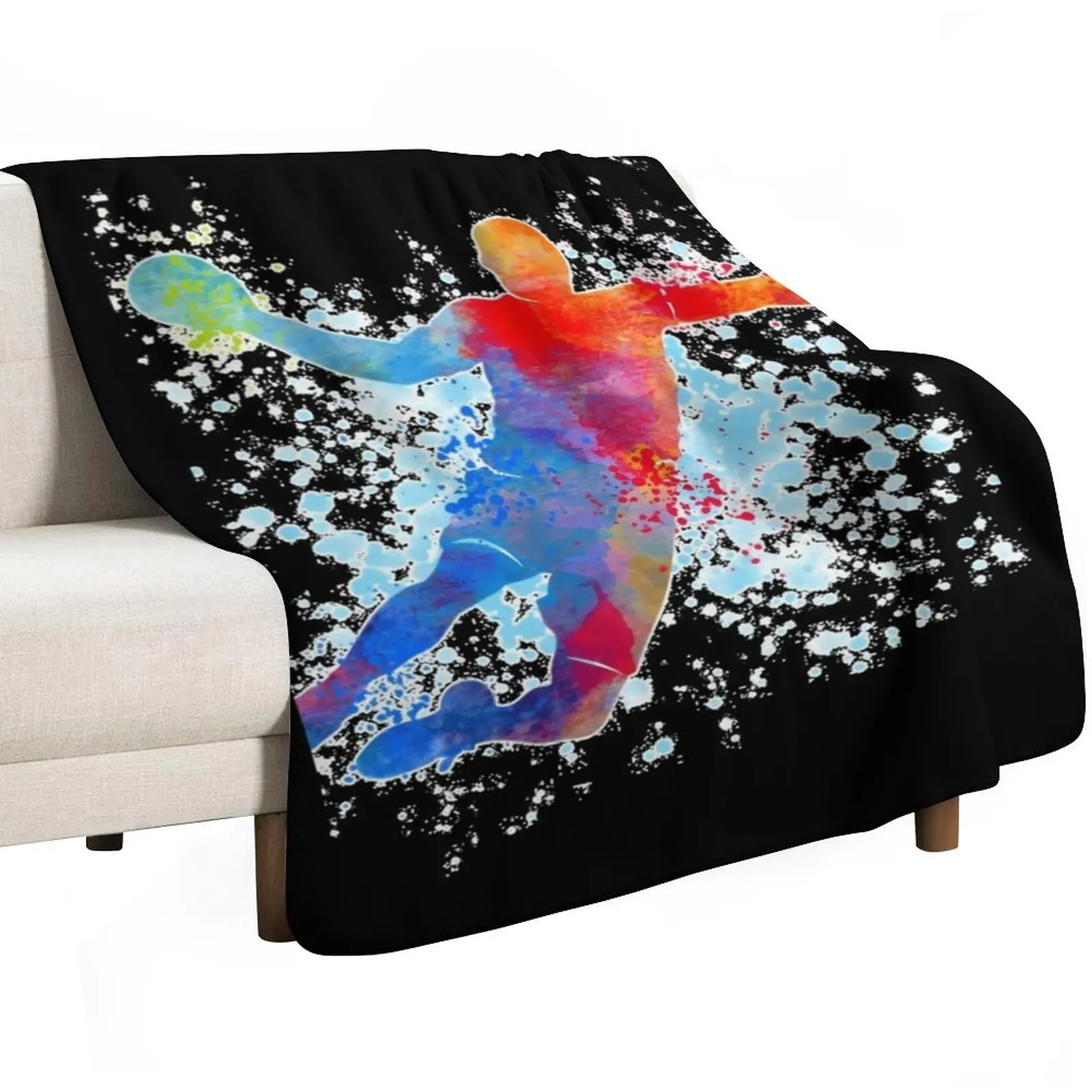 Handball Player Throw Blanket Cozy Microfiber Throw Blanket for Home Bedroom