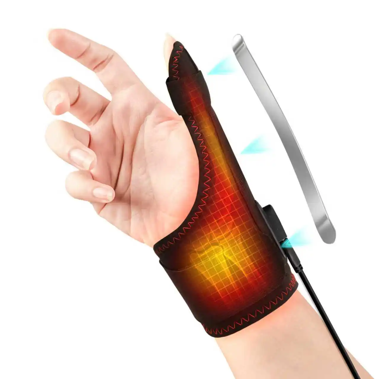 

Heating Massage Thumb Support with 3 Gear Timer Vibration for Joint Pain Relief Sports Recovery Carpal Tunnel Relief