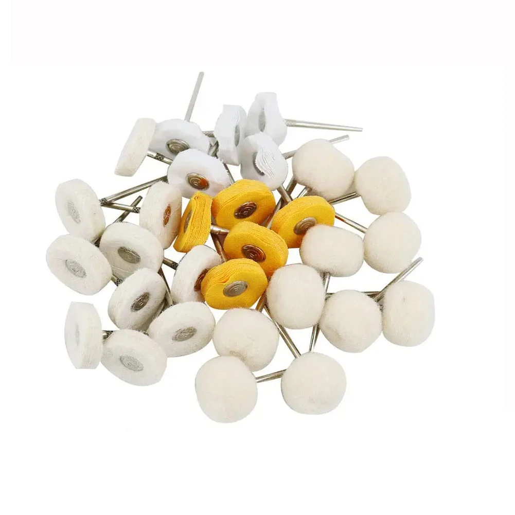 Polishing Buffing Wheel Set Wool Felt Cotton Little Buff Wheel for Rotary Tool Accessories Grinding Bits Watch Jewelry Polishing