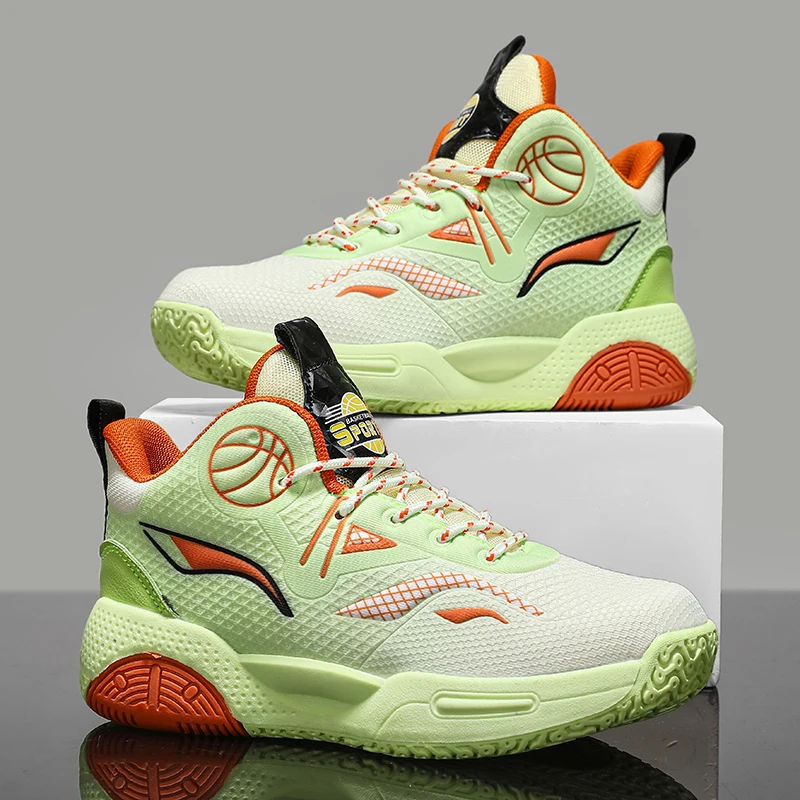 

A pair of children's four-season high-top mesh basketball shoes, comfortable sneakers, sizes 31-40，CT-5529