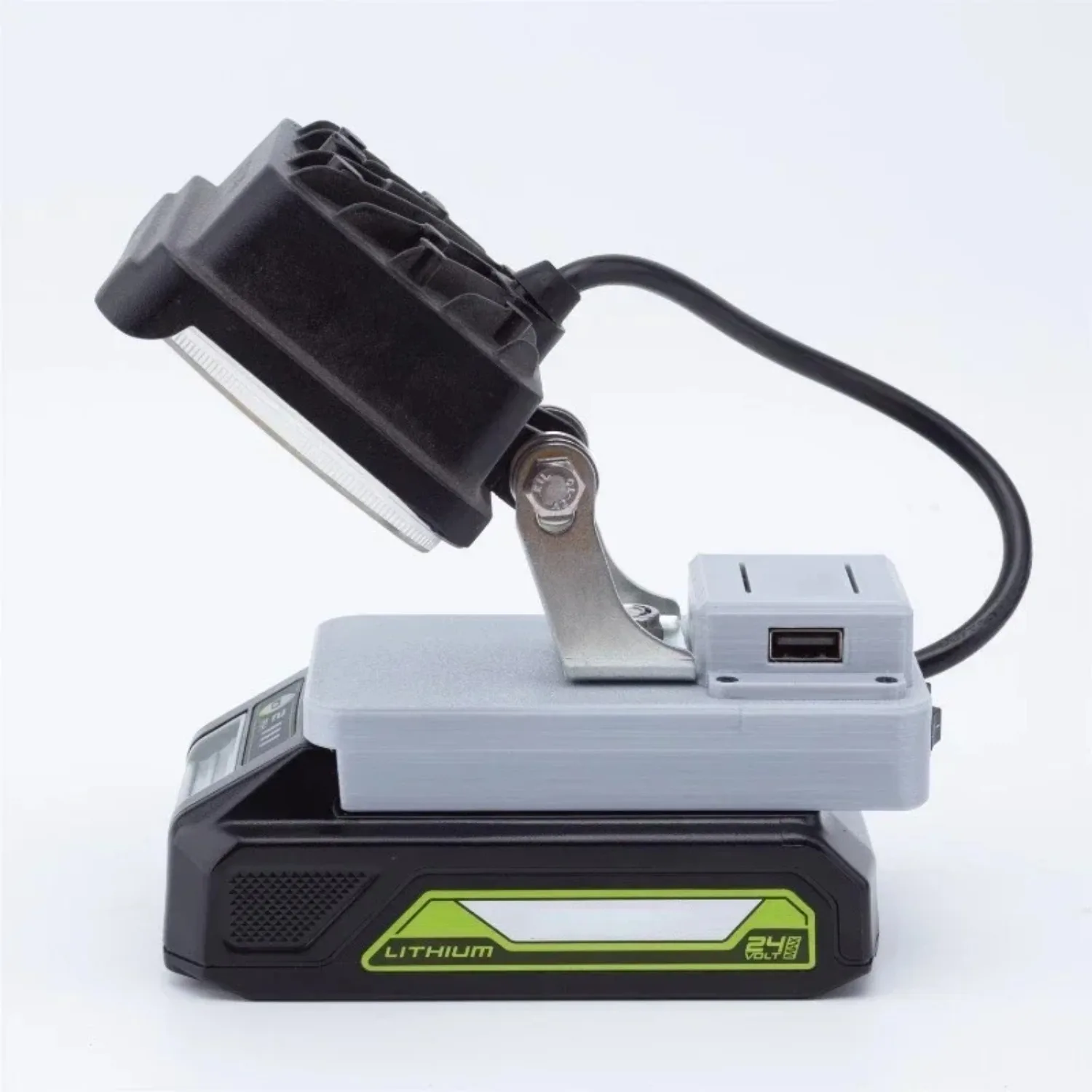LED Work Light For Greenworks 24V Li-ion Battery Cordless Portable Home Camping W/USB Outdoor Emergency Lights（NO Battery）