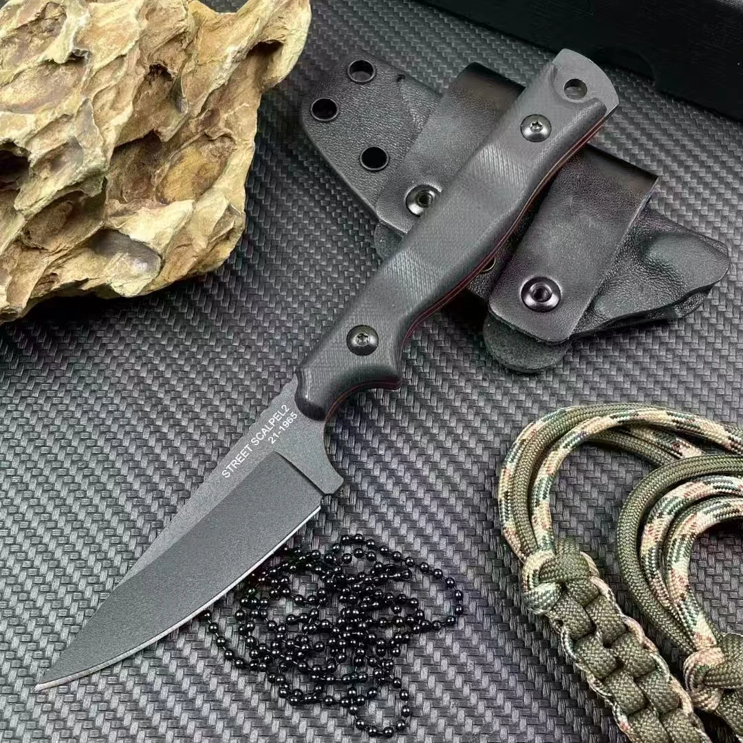 

Outdoor survival knife, high hardness, sharp straight blade, camping survival, exploration, fishing, portable, self-defense knif