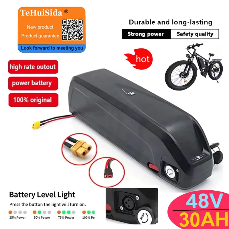 High Capacity Original 48V 30Ah 18650 Battery BMS for Hailong Electric Bicycle 350W 500W 750W 1000W Motor Lithium Battery Pack