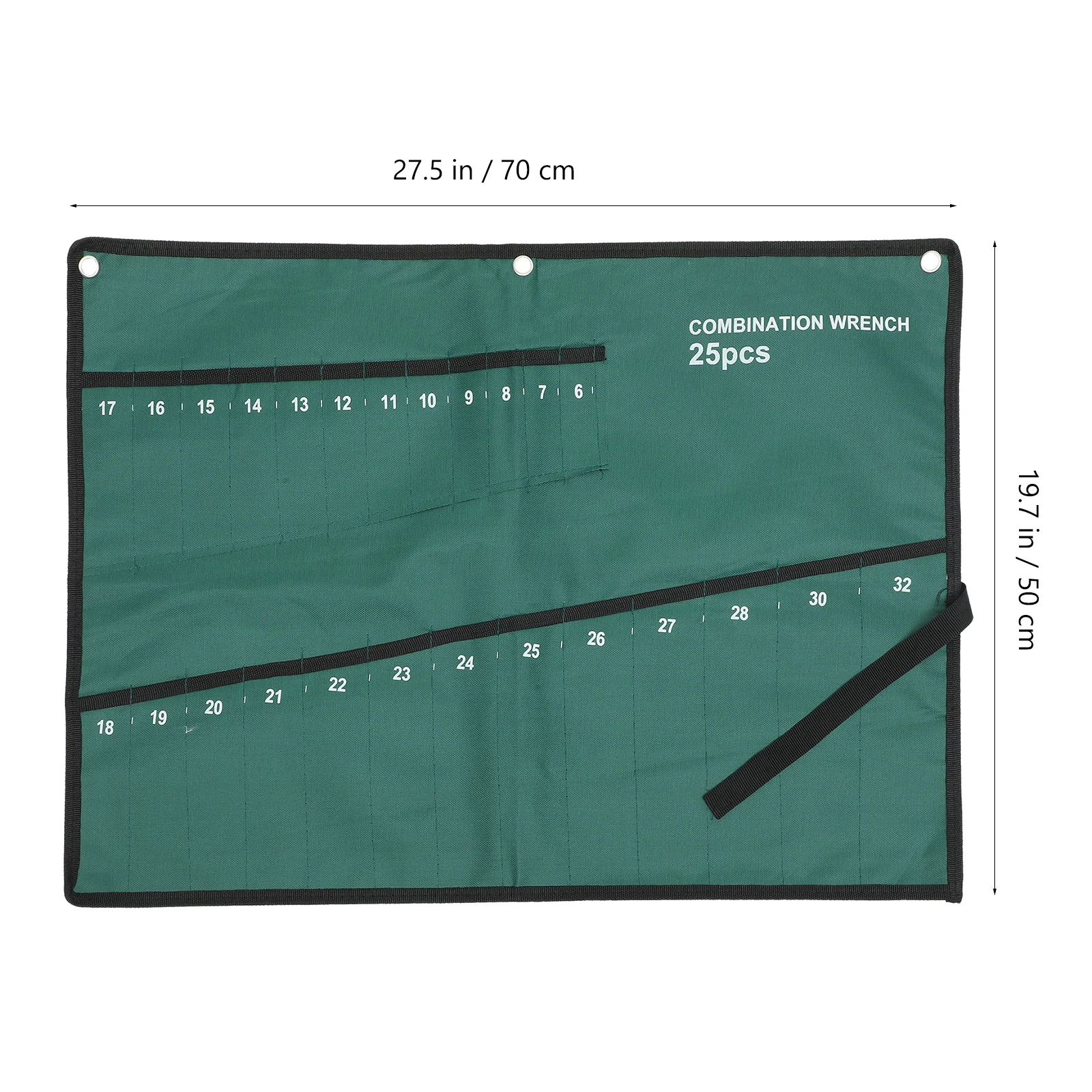 

25-Slot Tool Roll Bag Wrench Storage Hanging Pouch Lightweight Canvas Repair Utility Electrician Carpenter Mechanic Multipurpose