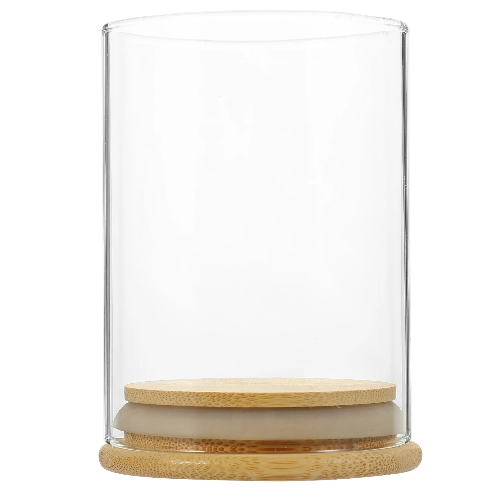 1 conjunto de suporte à prova de vento, sombra de vidro transparente, tampa aberta, chaminé de vidro decorativo para casa