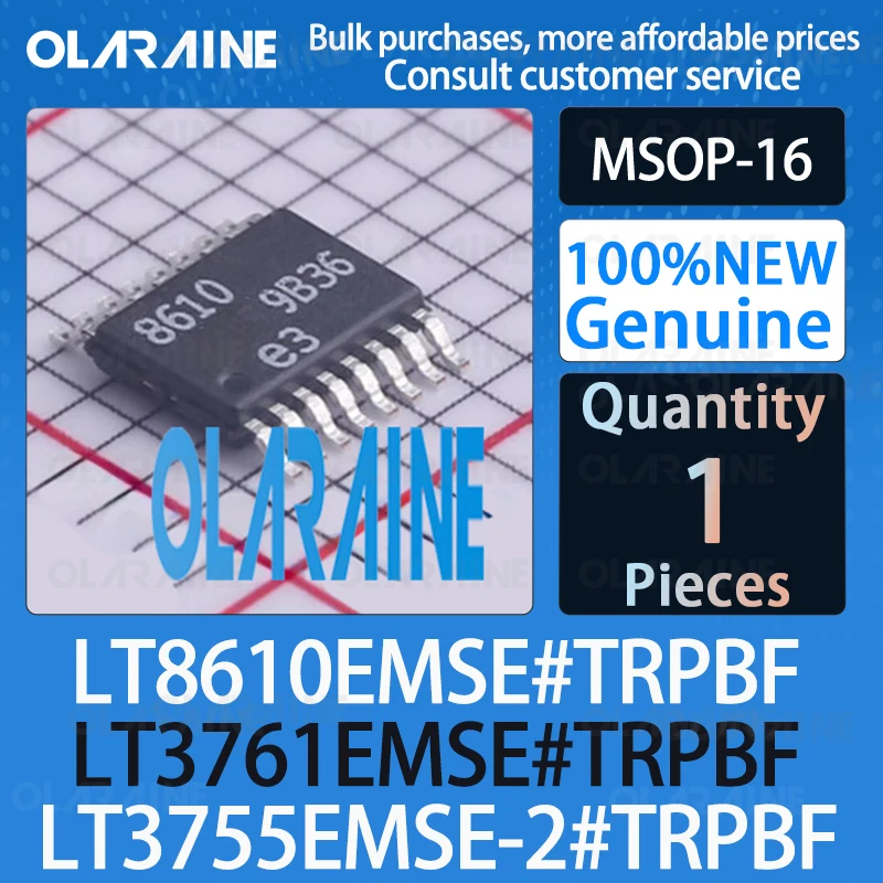 

LT8610EMSE#TRPBF LT3755EMSE-2#TRPBF LT3761EMSE#TRPBF MSOP-16 100%new 100 kHz to 1 MHz LED Lighting Drivers IC chip Original