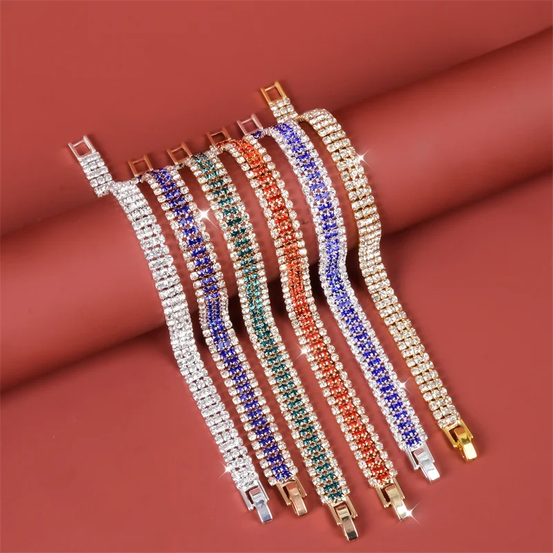 Fashionable Roman Crystal Micro-inlaid Claw Chain Bracelet for Women